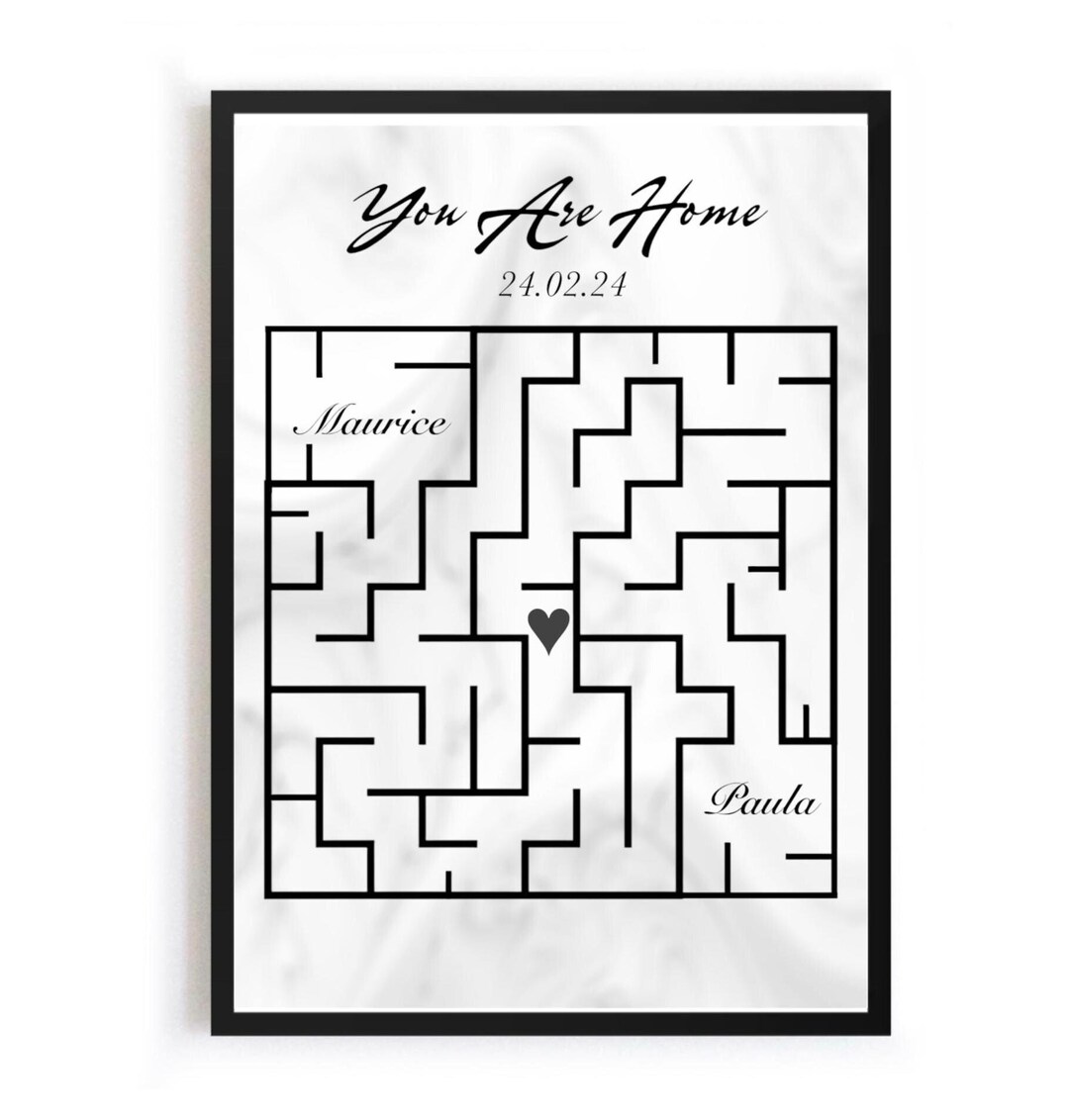 Personalized Gift, Love Labyrinth Picture, Wall Decoration, Living Room ...