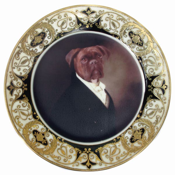 Portrait of Brutus the Boxer Plate 7.65"