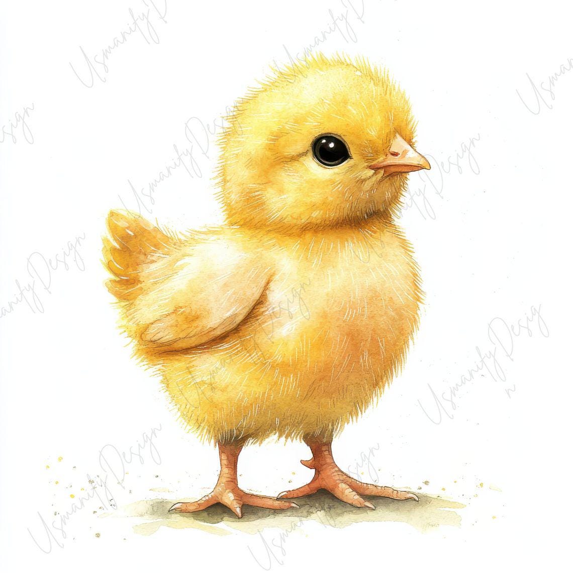 16 Watercolor Baby Chick Clipart JPG, Cute Easter Chick Illustration ...