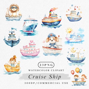 Kreuzfahrtschiff Clipart, Tier mit Kreuzfahrtschiff PNG, niedliche Kreuzfahrt Urlaub Clipart, Kawaii Reise Tiere, nautische Clipart, Seereise Kunst