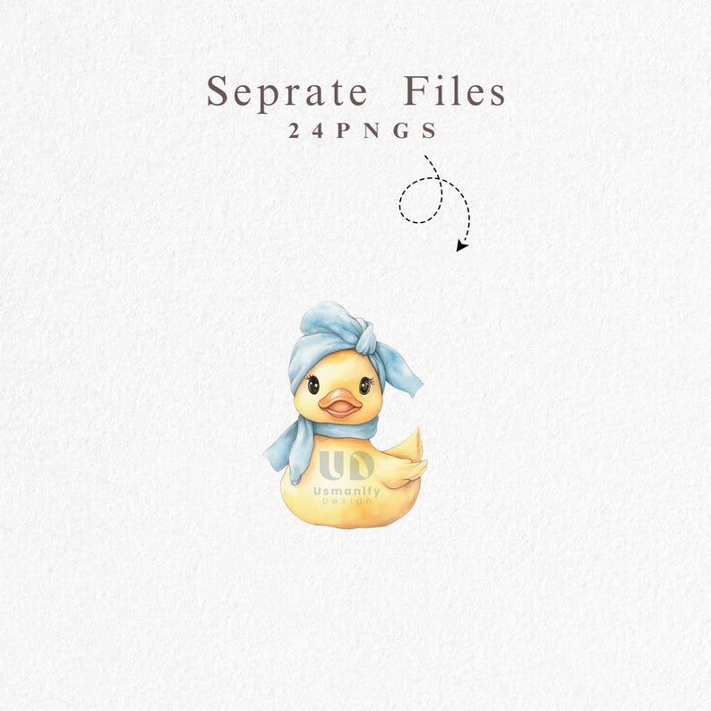 Puede incluir: Un pato de goma amarillo con una bufanda azul y un lazo azul en la cabeza. El pato lleva una bufanda azul y un lazo azul en la cabeza. El pato mira hacia la derecha.