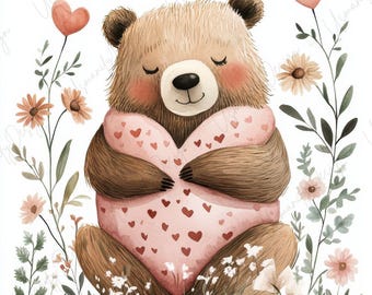 18 Baby Bear Clipart, Watercolor Cute Teddy Bears in Pink Wraps, Nursery Animal Art, Baby Shower Decor, Junk Journal, High-Quality JPGs