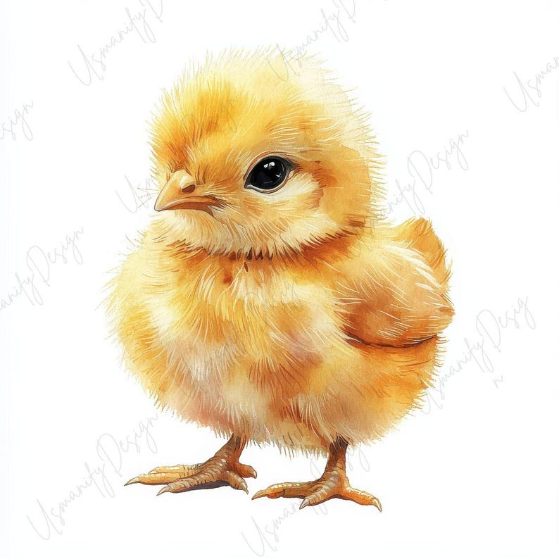 16 Watercolor Baby Chick Clipart JPG, Cute Easter Chick Illustration ...