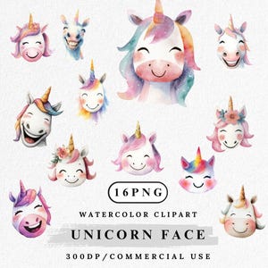 Watercolor Unicorn Clipart Bundle: Nursery & Birthday Graphics (PNG Digital Download)
