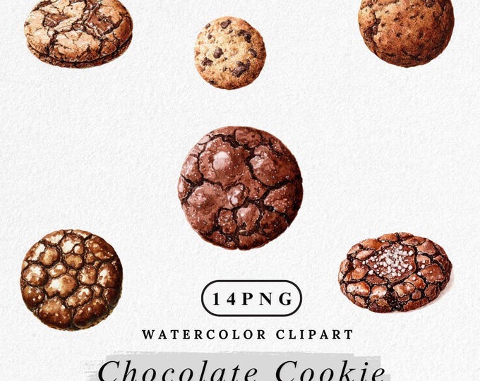 Chocolate Chip Cookie Clipart 20 Printable High Quality Jpgs Digital ...