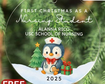Nursing Students Ornament: Custom Student Nurse Keepsake, Personalized Nursing School Gifts Acrylic Ornaments