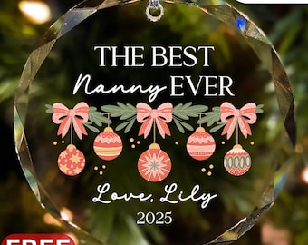 The Best Nanny Ever Ornament, Best Nanny Keepsake from Grandkids Ornament Gifts for Nana from Grandchild Best Nanny Ornaments for New Mimi