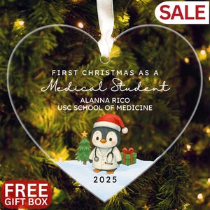Medical Student Ornament: Custom Med School Keepsake Personalized Future Doctor Gift from Family
