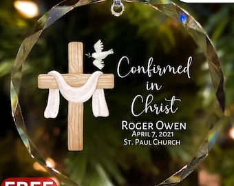 Confirmation Ornament Personalized: Confirmed in Christ Religious Gifts from Sponsor Catholic Confirmation Day