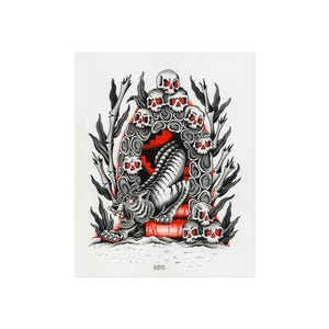 Tätowierte Kunst Poster,Seattle Tattoo Gemälde Druck, Wand Kunst Dekor, feiner Kunstdruck, Home Office Dekor, Einzigartiges Geschenk für Kunstliebhaber