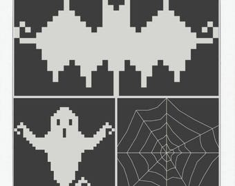 halloween trio - set of cross stitch patterns - digital PDF file