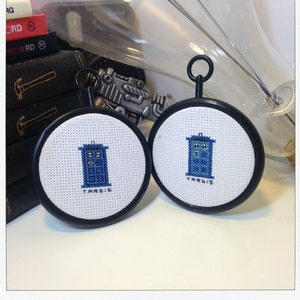 TARDIS - two (2) cross stitch patterns - tiny spaceships - doctor who - digital PDF file
