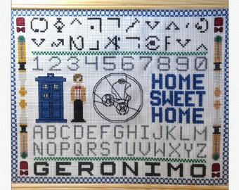 eleventh doctor sampler - cross stitch pattern - doctor who - digital PDF file