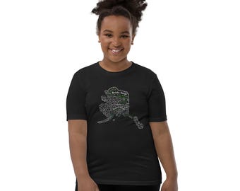 Alaska by its cities and National Parks Youth Short Sleeve T-Shirt