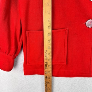 Vintage 60s Pendleton Jacket Womens L Red 100% Wool Pockets Button Front zdjęcie 7