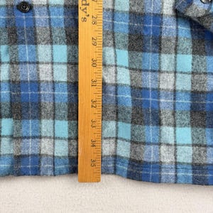 Pendleton Board Shirt Mens 3XLT Blue Plaid Wool Loop Collar Retro Flannel Surf image 8