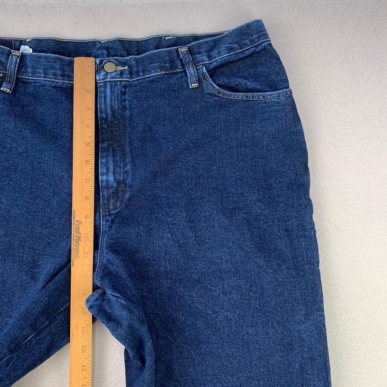 Jeans Wrangler Mom Jeans VTG para mujer, talla 20, lavado oscuro, tiro alto, pierna recta, estilo western. imagen 10