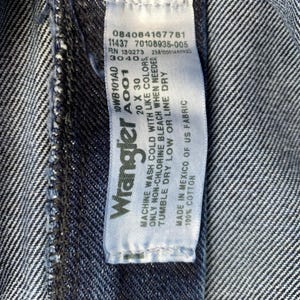 Jeans Wrangler Mom Jeans VTG para mujer, talla 20, lavado oscuro, tiro alto, pierna recta, estilo western. imagen 3