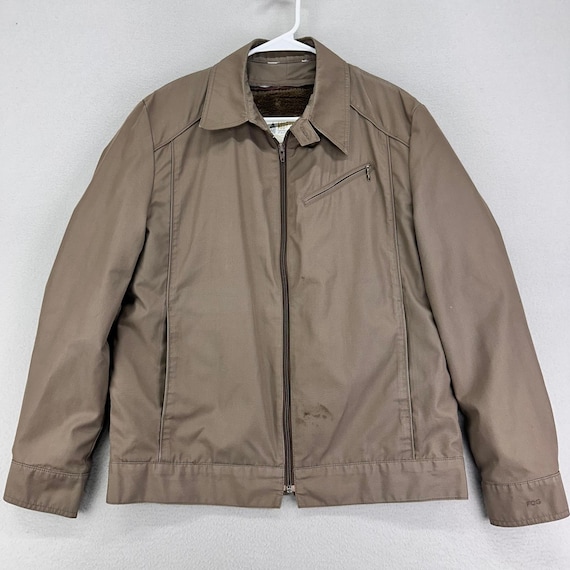 London Fog, VTG London Fog Bi Swing Jacket Mens 40 (M) Khaki Sherpa Fleece Lined Bomber 90s
