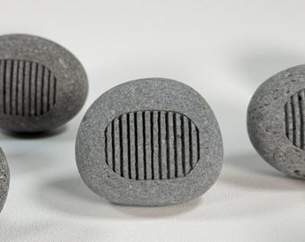 Lot of 15 River Rock Custom Made Cabinet Hardware Knobs Grey Stone