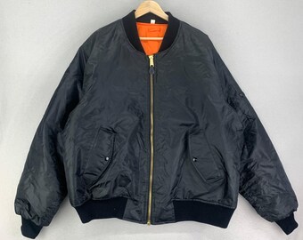 80s Vintage Aviation Flight Jacket Type TP-909 - Black Bomber With