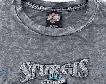 Thrashed VTG Harley-Davidson STURGIS T-Shirt Large Acid Wash Single Stitch USA