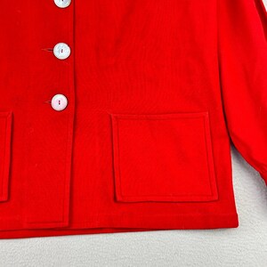 Vintage 60s Pendleton Jacket Womens L Red 100% Wool Pockets Button Front zdjęcie 3