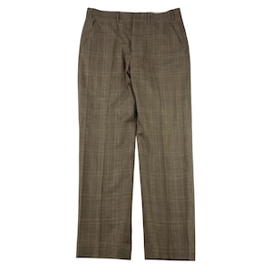 brown plaid dress pants mens Slim Brown Plaid Stretch Suit Pant