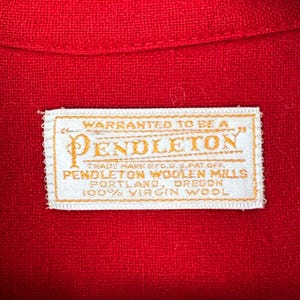 Vintage 60s Pendleton Jacket Womens L Red 100% Wool Pockets Button Front zdjęcie 5
