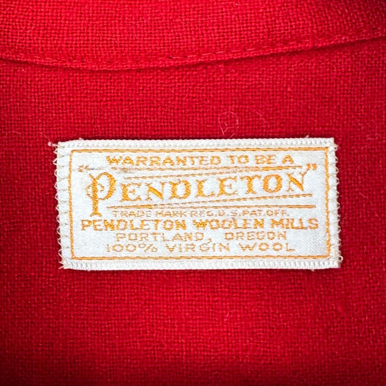 Vintage 60s Pendleton Jacket Womens L Red 100% Wool Pockets Button Front zdjęcie 5