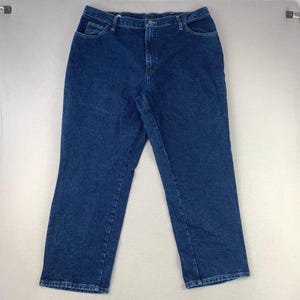 Jeans Wrangler Mom Jeans VTG para mujer, talla 20, lavado oscuro, tiro alto, pierna recta, estilo western. imagen 2