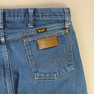 Wrangler Jeans 13MWZ Cowboy Cut Mens 36x32 Blue Denim Western Rodeo Retro Work immagine 1