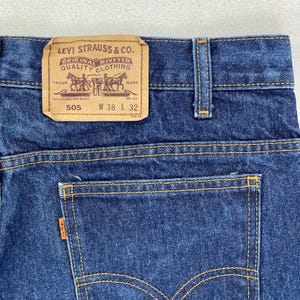 Vintage 90s Levi's 505 Jeans, Dark Wash Denim (38x32) - Etsy