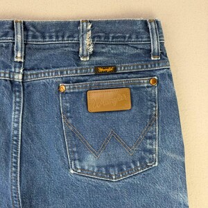 Wrangler Jeans Cowboy Cut 936 Men 36x33 Blue Slim-Boot Rodeo Work Faded Whiskers imagem 7