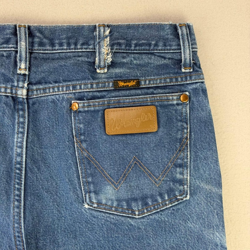 Wrangler Jeans Cowboy Cut 936 Men 36x33 Blue Slim-Boot Rodeo Work Faded Whiskers imagem 7