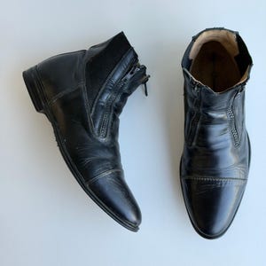 Men's Vintage Zipper Boots - Etsy