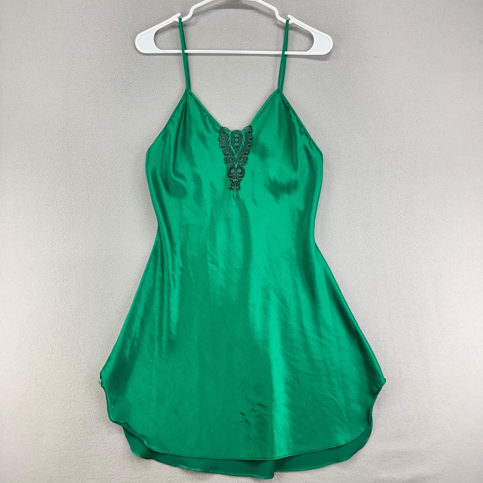Green Satin Slip Dress - Etsy