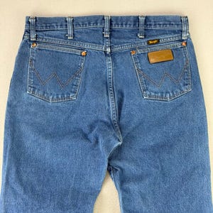 Wrangler Jeans 13MWZ Cowboy Cut Mens 36x32 Blue Denim Western Rodeo Retro Work immagine 5