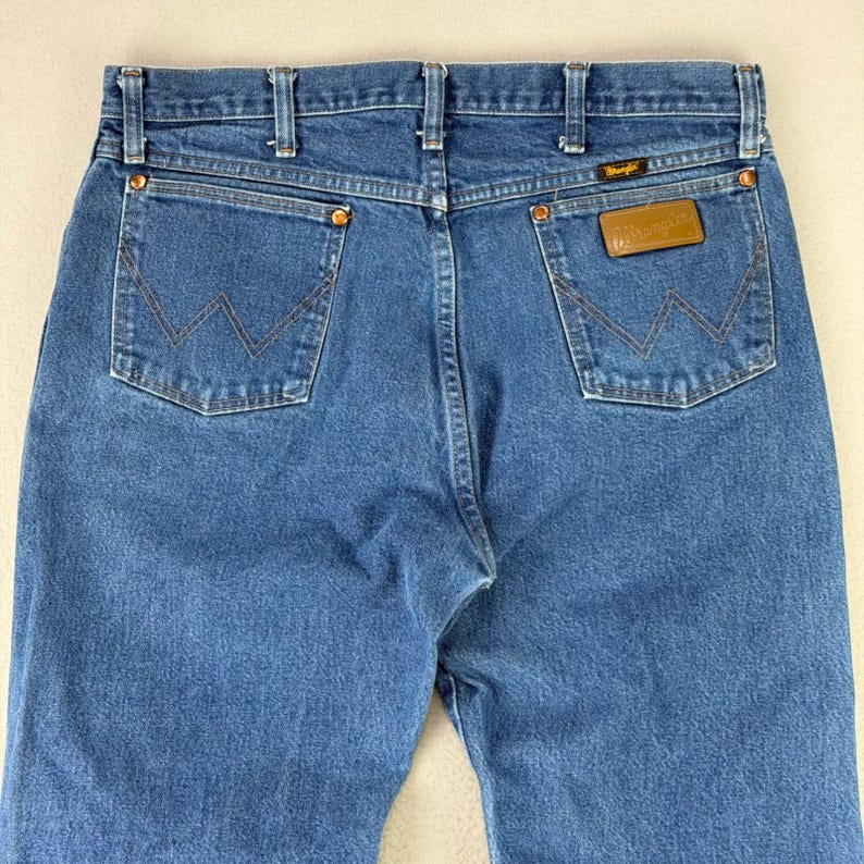 Wrangler Jeans 13MWZ Cowboy Cut Mens 36x32 Blue Denim Western Rodeo Retro Work immagine 5