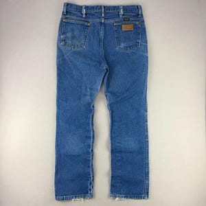 Wrangler Jeans Cowboy Cut 936 Men 36x33 Blue Slim-Boot Rodeo Work Faded Whiskers imagem 5