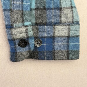 Pendleton Board Shirt Mens 3XLT Blue Plaid Wool Loop Collar Retro Flannel Surf image 3