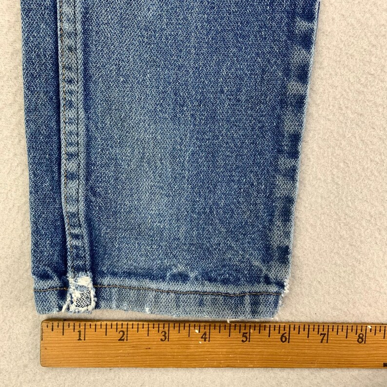VTG Wrangler Jeans Kids 7 Slim Distressed Cowboy Cut 13MWZ Bootcut Whiskering Bild 11