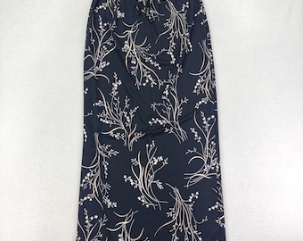 Vintage Y2K Maxi Skirt Womens S Black Floral Long 90s Whimsygoth