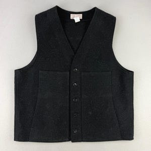 Vintage Filson Mackinaw Hunting Vest Mens 48 Style 20 Wool USA Heritage Charcoal image 1