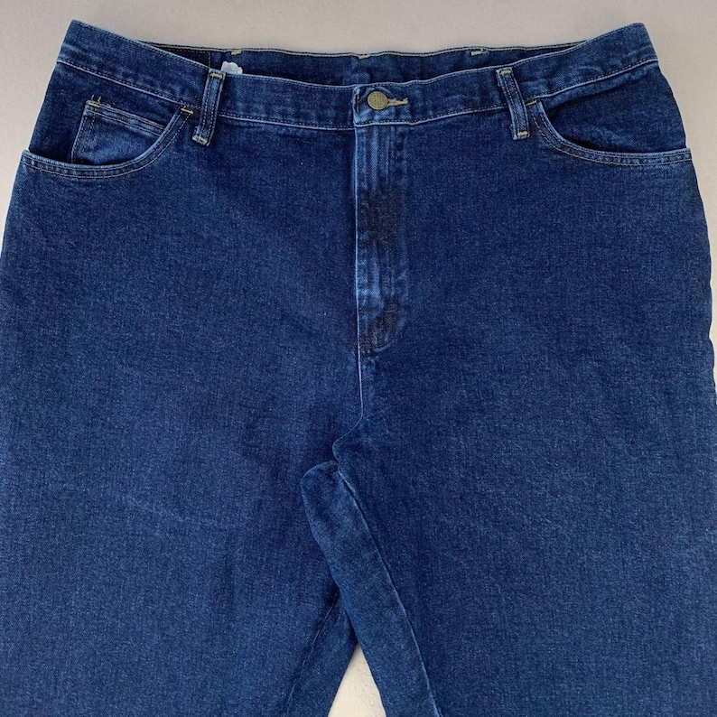 Jeans Wrangler Mom Jeans VTG para mujer, talla 20, lavado oscuro, tiro alto, pierna recta, estilo western. imagen 1