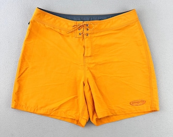 Vintage Patagonia Boardshorts Mens 35 Orange Blank Surf Swim Trunks Nylon Y2K