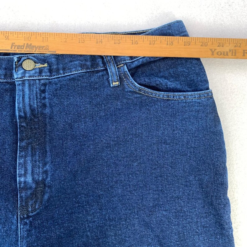 Jeans Wrangler Mom Jeans VTG para mujer, talla 20, lavado oscuro, tiro alto, pierna recta, estilo western. imagen 8
