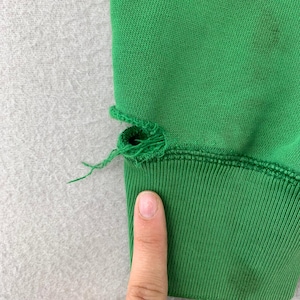 Vintage Y2K GAP 1969 Hoodie Mens M Green Zip Up Heavyweight Thick Distressed image 4