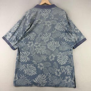 Tommy Bahama Pineapple Polo Shirt Mens XL Blue Tropical Palm Leaf Short Sleeve image 4