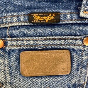 VTG Wrangler Jeans Kids 7 Slim Distressed Cowboy Cut 13MWZ Bootcut Whiskering Bild 6